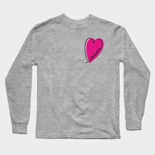 hot pink heart mama design line art heart letters mothers day gift for mom Long Sleeve T-Shirt